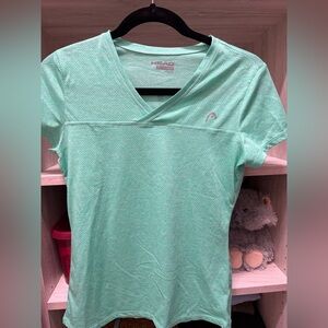 HEAD Women's Light Green V-Neck Tee